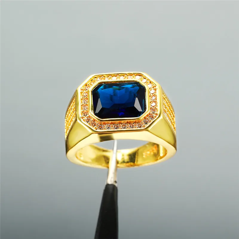 Роскошное обручальное кольцо с зеленым и синим Цирконом для мужчин женщин