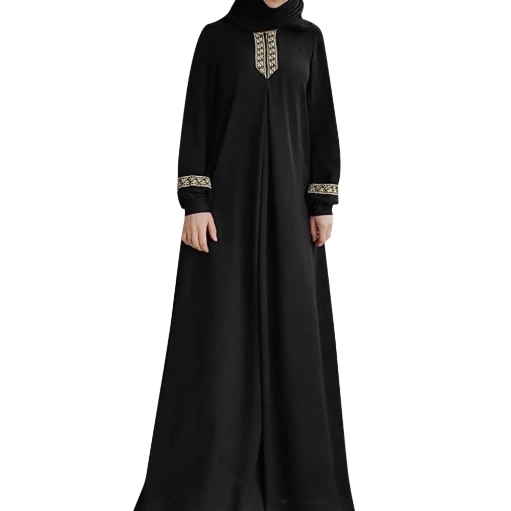Для женщин; Большие размеры принт абаи мусульманское длинное платье повседневное кафтан длинное платье индийский исламский женское платье...