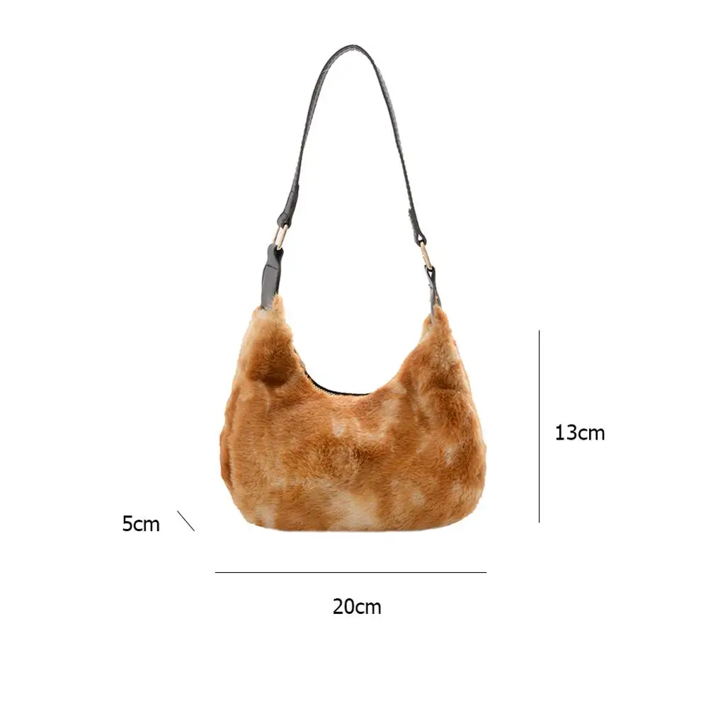 

Casual Animal Pattern Underarm Pouch Plush Top-handle Bag Women Shouder Bag Purses Popular Simple Female Daily Bag Dropshipping