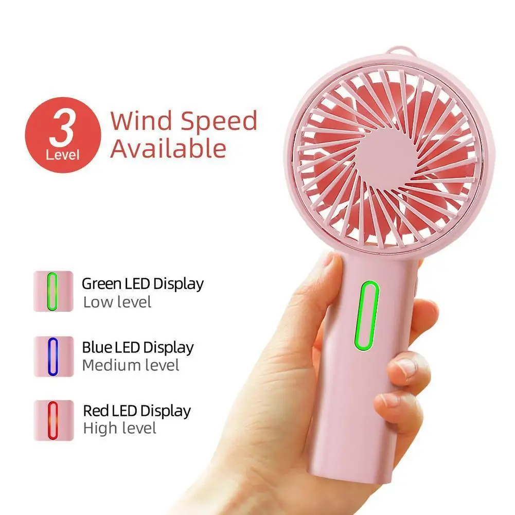 Мини ручной вентилятор персональный портативный 3 скорости регулируемый