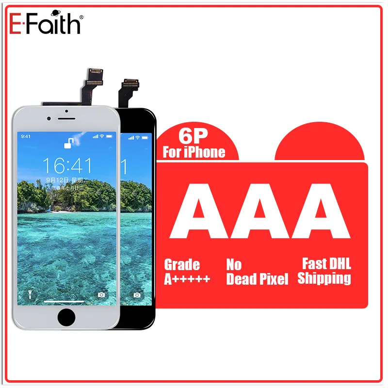 20 шт./лот AAA+ дисплей для iPhone 6P 7P 8P Plus lcd 5,5 дюймов сменный кодирующий преобразователь сенсорного экрана в сборе дисплей без битых пикселей - Цвет: 6P Half Color LCD