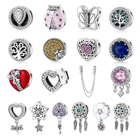 hot 925 sterling silver sparkling charms cz flower hearts clip beads fit women reflection charm bracelet bead jewelry making
