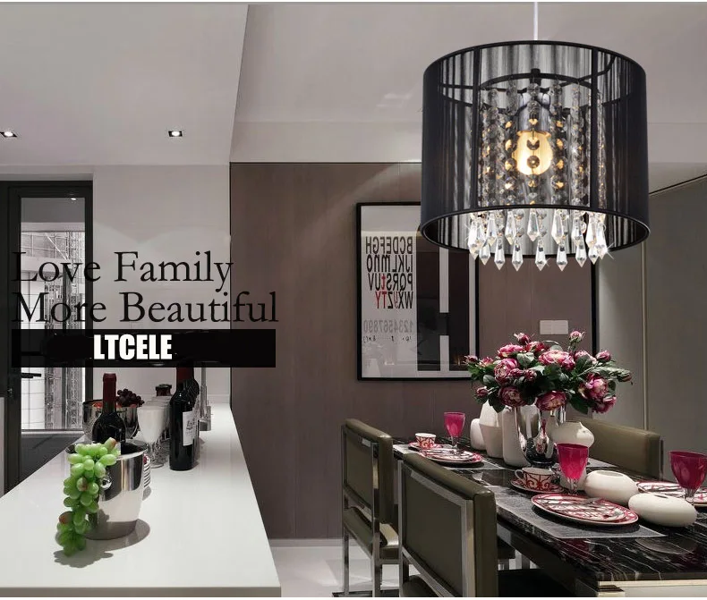 

Modern crystal chandelier importers K9 crystal lustres de cristal fixture Black White fabric chandelier for living bedroom lamp