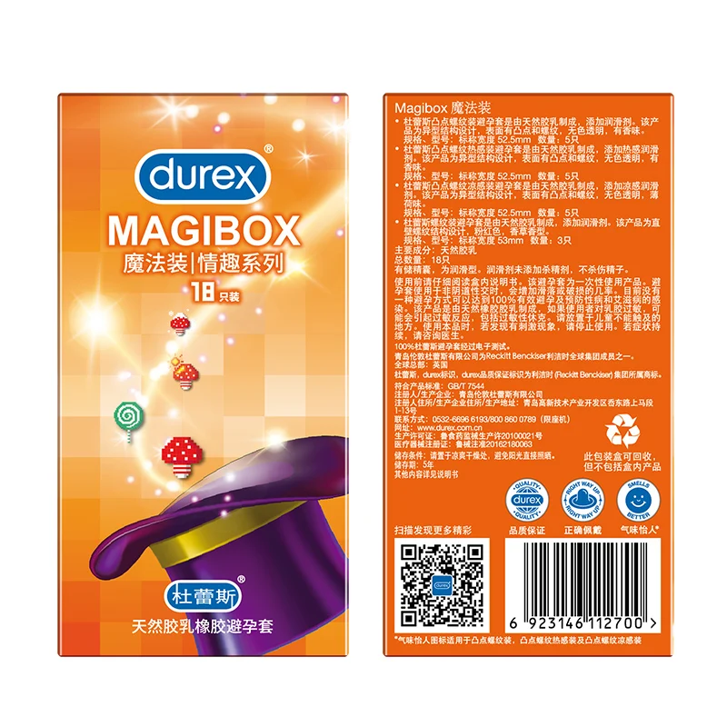 Durex Волшебные презервативы 4 стиля большие частицы ледяной огонь ультратонкий