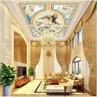 Европейские Большие настенные 3D обои с изображением ангелов, мамы, любви, для гостиницы, гостиной, потолочное украшение, роскошное домашнее украшение, настенные 3D обои на крышу