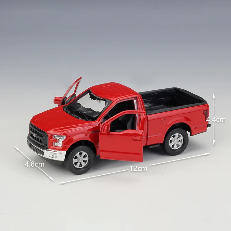 1:36 Diecast Models 2015 F-150 Regular Cab Red Model Toys Alloy Car Metal Pull Back Toy For Gift Collection | Игрушки и хобби