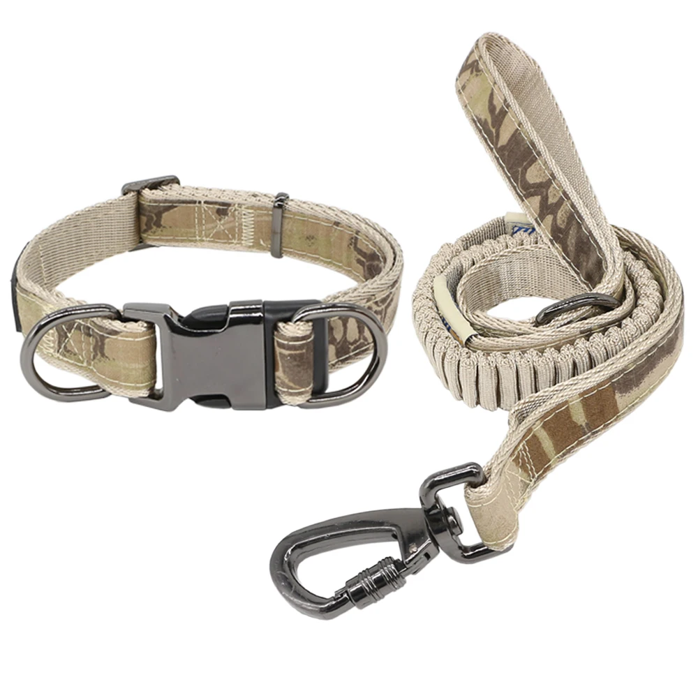 Собачий поводок ошейник регулируемый эластичный короткий тяговый камуфляжный