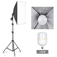 sh photography softbox studio photo 5500k lighting kit continuous light system 50x70cm soft box for camera with bulb accessories
