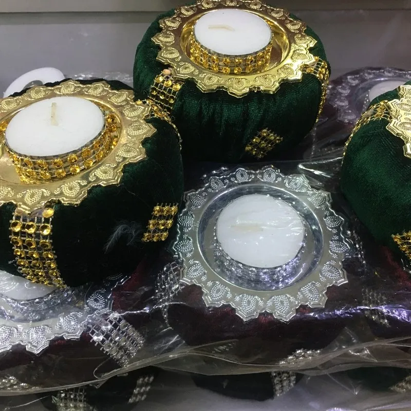 Бархатный подсвечник с оттоманским мотивом 2'li | Дом и сад