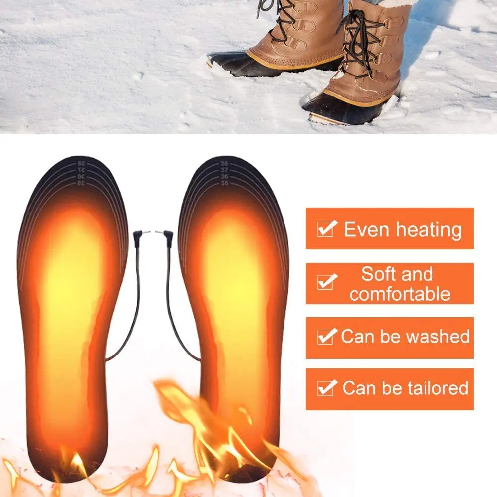 Palmilhas de sapato aquecidas USB unisex, Aquecimento