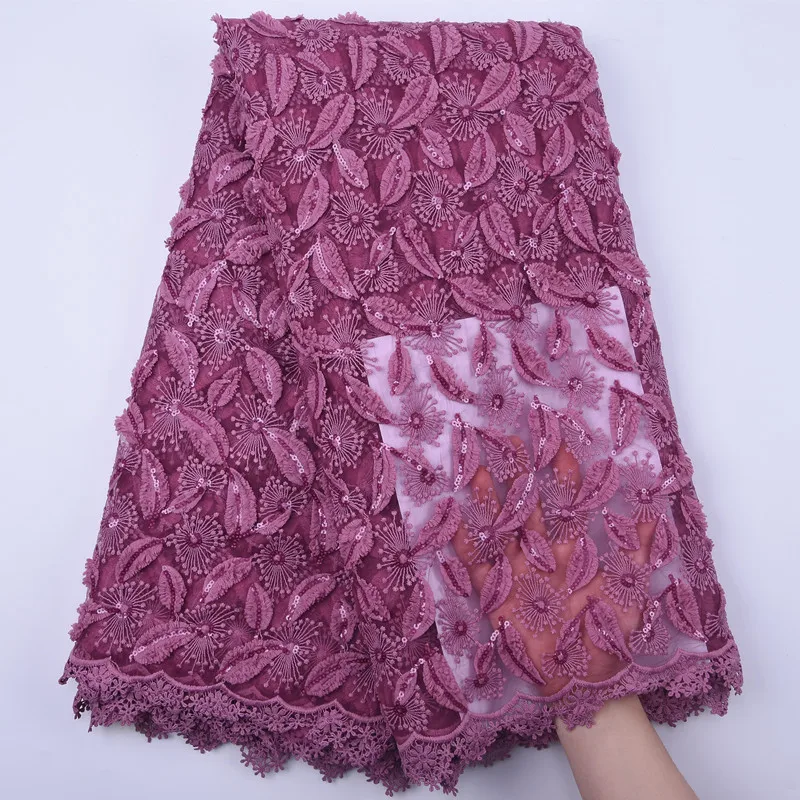 Королевский синий Африканское молочного цвета Шелковое кружево ткань с