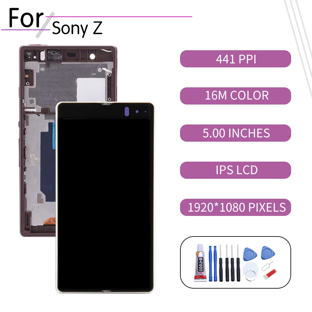 5 0 &quotОригинальный сенсорный ЖК-экран для SONY Xperia Z L36H дигитайзер в сборе Sony дисплей