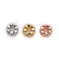 1 piece micro inlays zircon flower shaped copper beads for jewelry making women children diy bracelet necklace findings 6x3mm