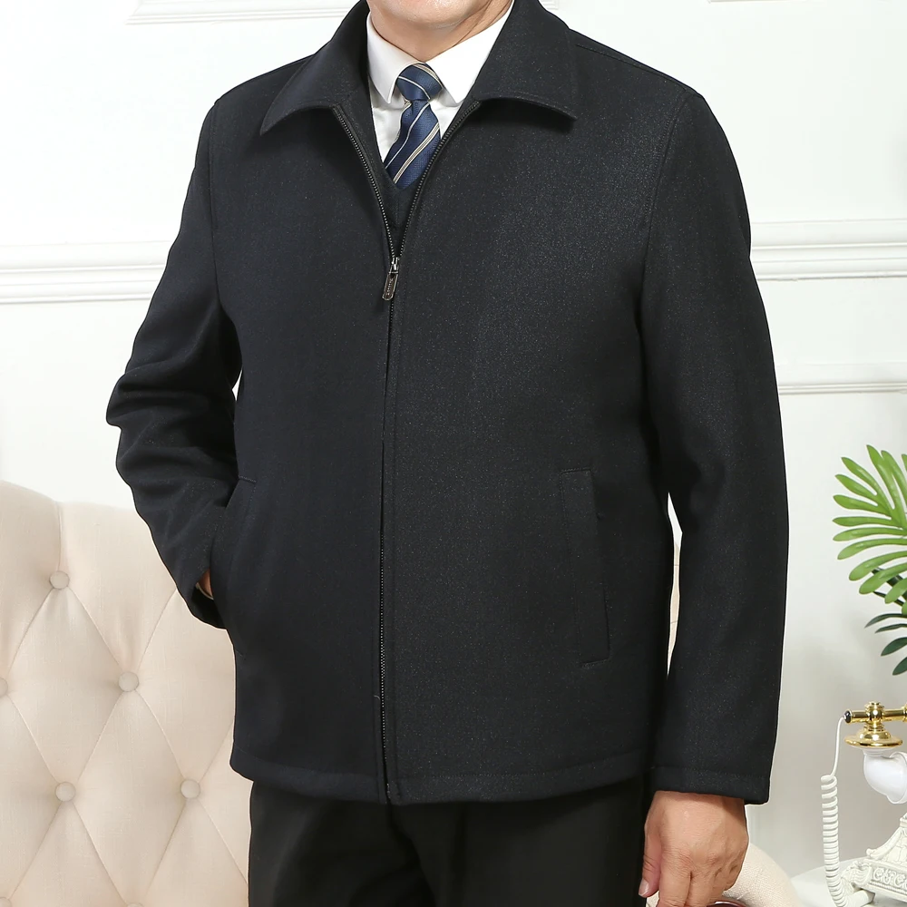 Мужская повседневная куртка Mu Yuan Yang Классическая однотонная с отложным