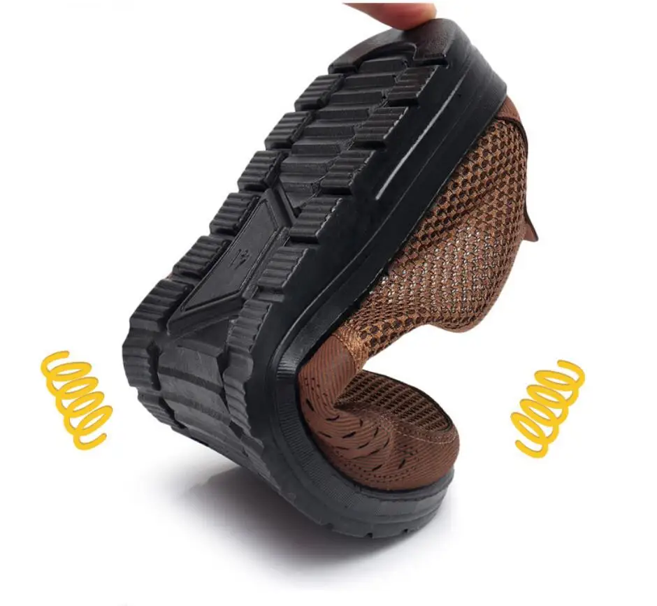 

Mesh Men Shoes Comfortable Lightweight Daddy Flats Footwear Outside Walking Sld Soft Shoe Sneakers Male Summer Breathable Sandal