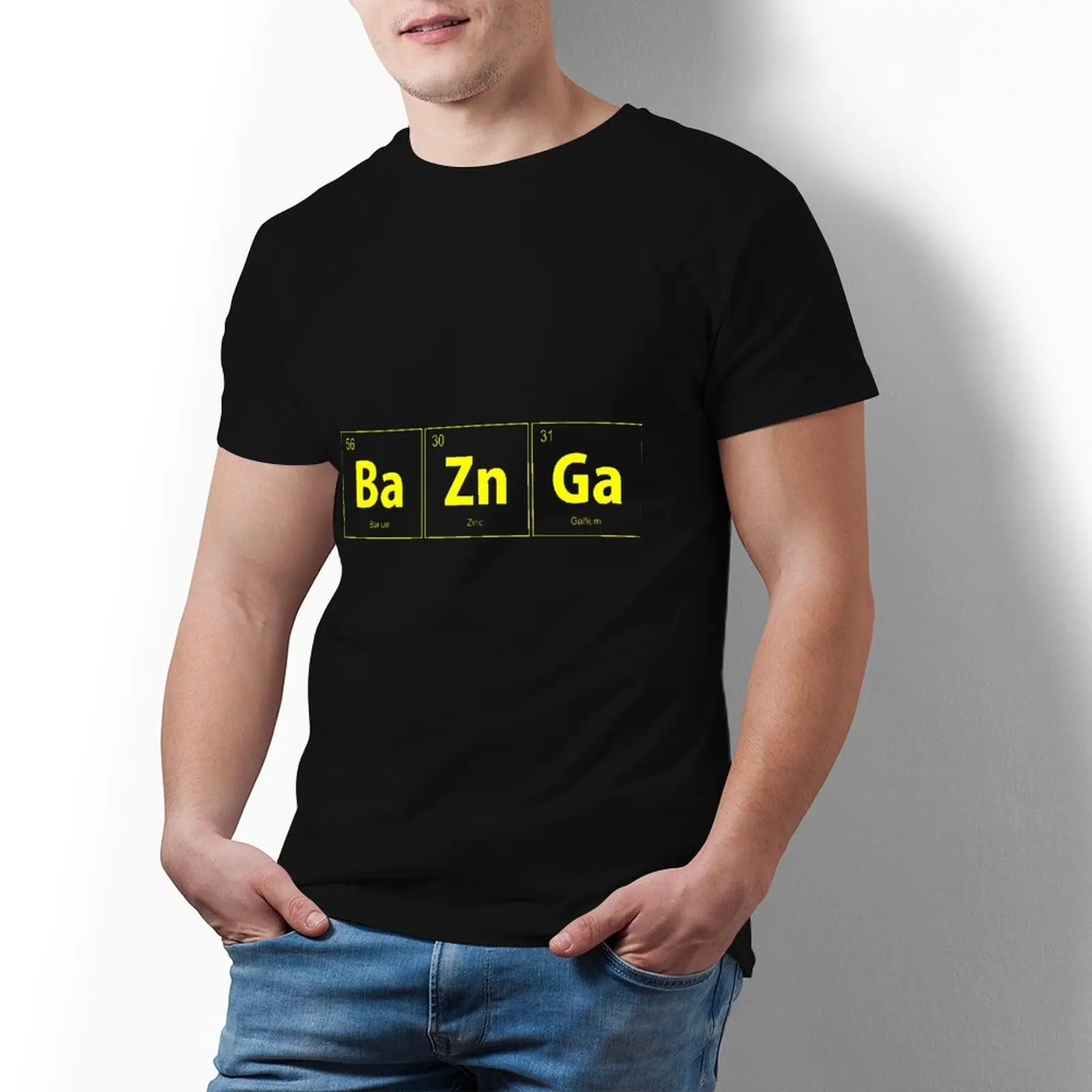 

Футболка Bazinga мужская с графическим принтом, модная тенниска из 100 хлопка с коротким рукавом, уличная одежда, 5xl