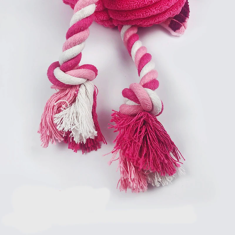 

Pet Flamingo Plush Toys Cotton Rope Bite Resistant Molars Sound Toys Clean Teeth Suck Stinky Dog Toys