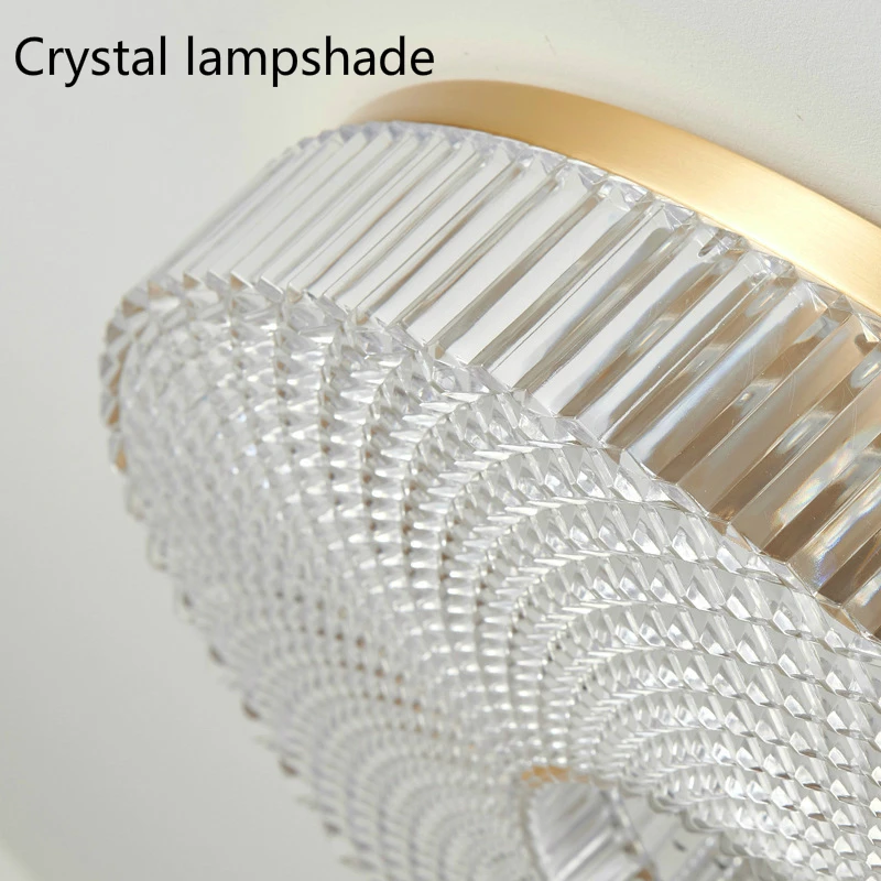 Nordic Luxury Copper Ceiling Lights Crystal Lamp Shade Bedroom LED Study Design Lighting Dining Room Decor Light | Лампы и освещение