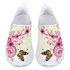 Женские сетчатые кроссовки INSTANTARTS, Симпатичные художественные туфли на плоской подошве, с бабочкой и цветочным принтом, лоферы, лето