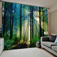 Window Treatment 3D Curtains Living Room Forest landscape Curtains For Kids Room Kitchen Window Door Curtains