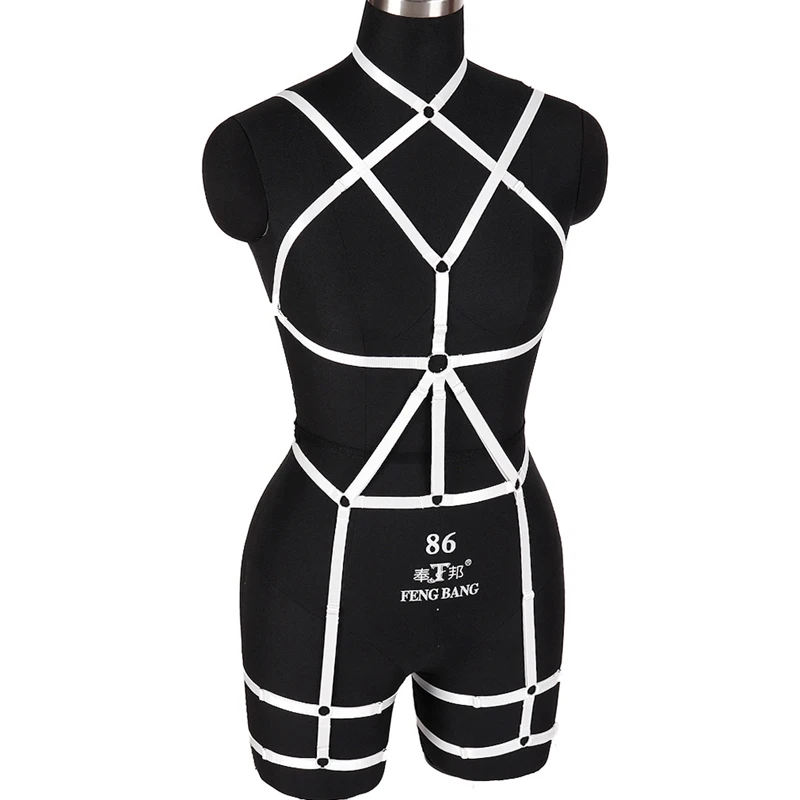 Комплект Подвязки с бюстгальтером пикантное нижнее белье в стиле панк и