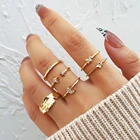 6 шт.компл. роскошное обручальное кольцо FNIO в богемном стиле с кристаллами для женщин и мужчин, ювелирные изделия с геометрической Луной и звездами, аксессуары