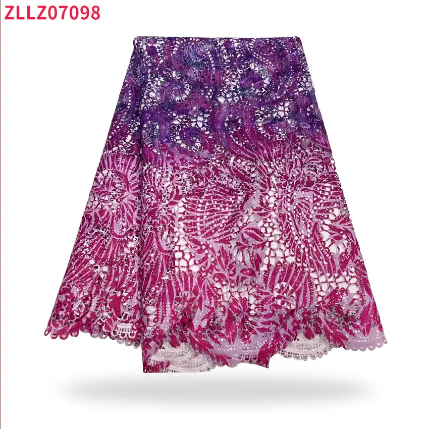 

2021 hot sale African multicolor water-soluble printed lace fabric African lace fabric dress ZLLZ07098