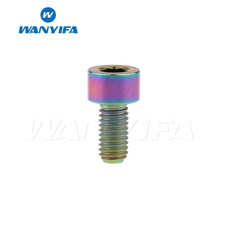 M5x10 Rainbow Wanyifa M5x10 12, 16, 18, 20, 25 30 35, 40 45 50 55 60 мм шестигранный ключ клеймо Винт С Титановым болтом для Велосипедный вынос руля велосипеда части - Цвет: M5x10 Rainbow