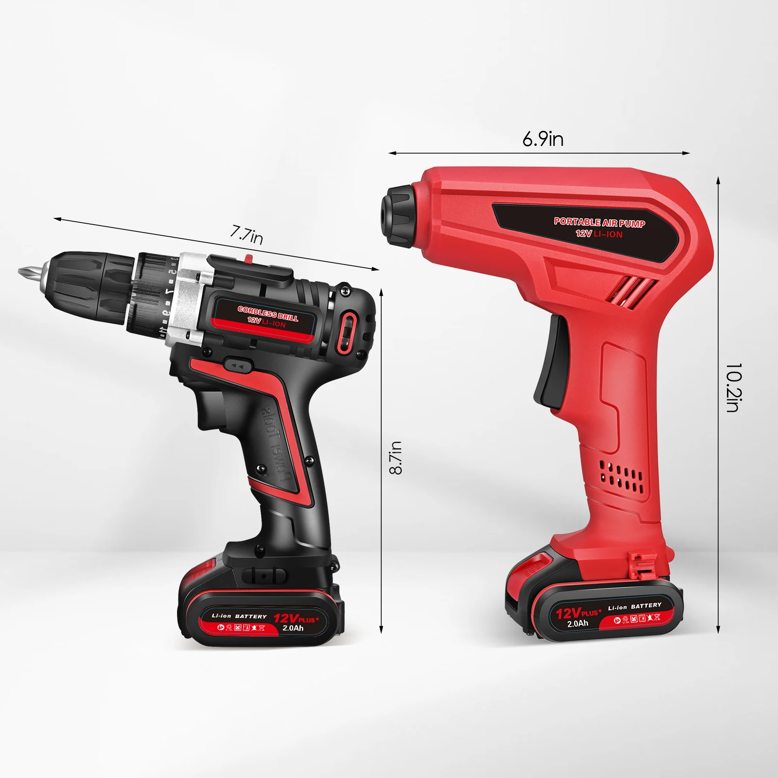 

12V Electric Drill Cordless Screwdriver Lithium Battery Mini Drill Cordless Screwdriver Power Tools With Tire Inflator Pump