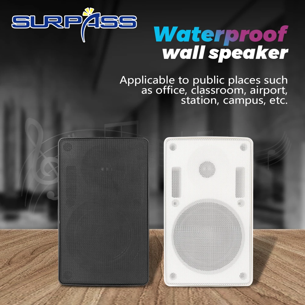 New Ortable Outdoor PA System Waterproof Wall Mount Speaker Public Address Home Stereo Background Music Player with Power Taps
