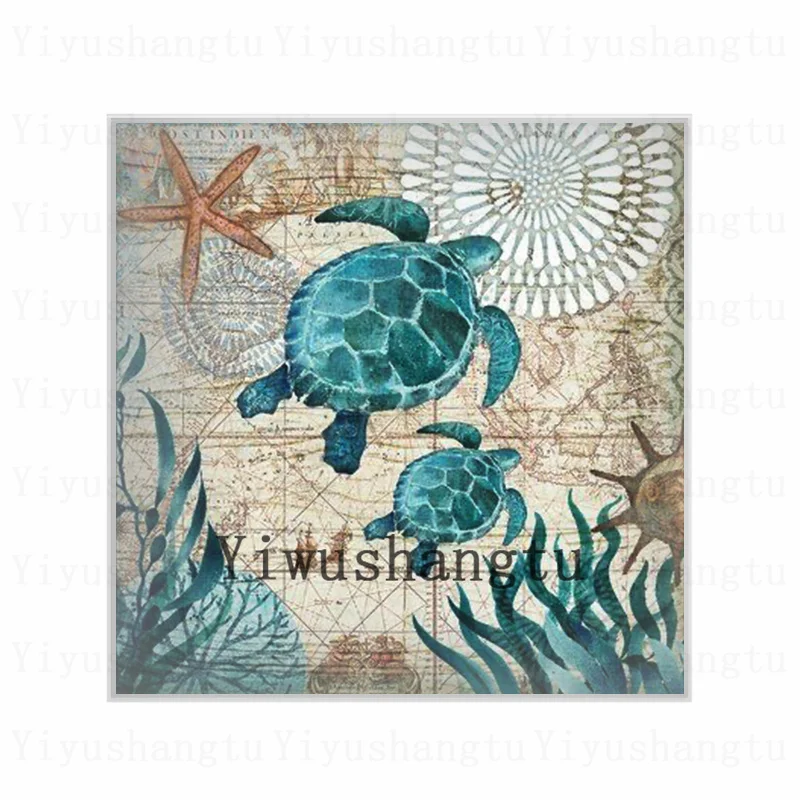 Винтажный Морской животный рисунок черепаха гиппокампа 12 мм/20 мм/25 мм/30 мм