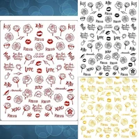 newest black gold red silver rose 3d self adhesive back glue decal tools diy decoration nail stickers cb 200