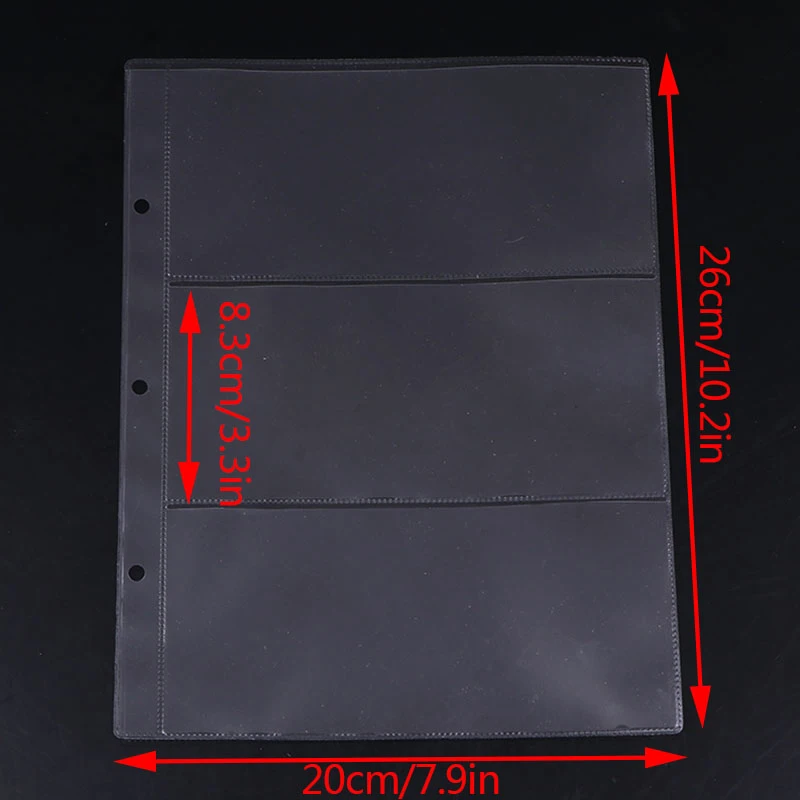 Держатель для банкнот 10 шт. защитный лист с 3 отделениями сбора бумаги альбома ПВХ