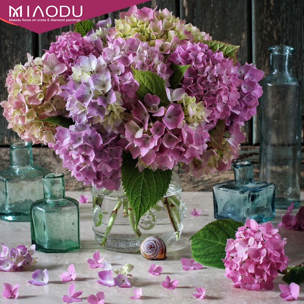 

Miaodu Diamond Painting Flower Full Square Drill Pictures Of Rhinestones Full Set Diamond Embroidery Flowers Cross Stitch Decor