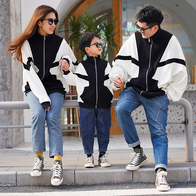 

Осенняя куртка с длинным рукавом для мамы и дочки, верхняя одежда для мамы и ребенка, повседневное пальто, 2021