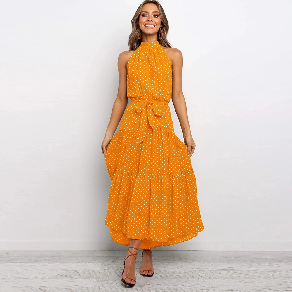 Платье Макси женское с открытыми плечами Элегантное повседневное свободное