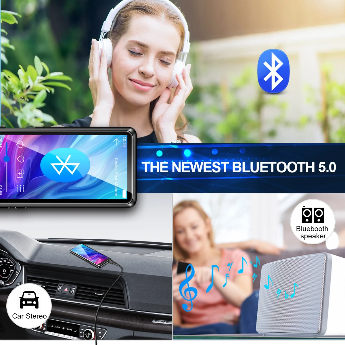8 Гб Сенсорный экран MP3-плеер с Bluetooth динамик HiFi музыкальный плеер Высокое разрешение без потерь аудио видео игра электронная книга калькулятор