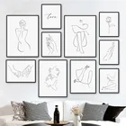 Абстрактная линия сексуальная женщина Роза любовник художественная стена с цитатой Холст Картина скандинавские плакаты и принты настенные картинки для декора гостиной