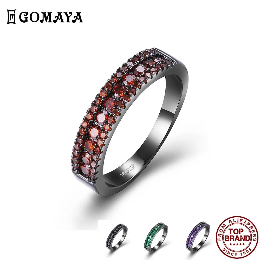 

GOMAYA Simple Style Pave Zircon Rings For Women Creativity Personality Romantic Ring Fit Festival Birthday Gift Fashion Jewelry