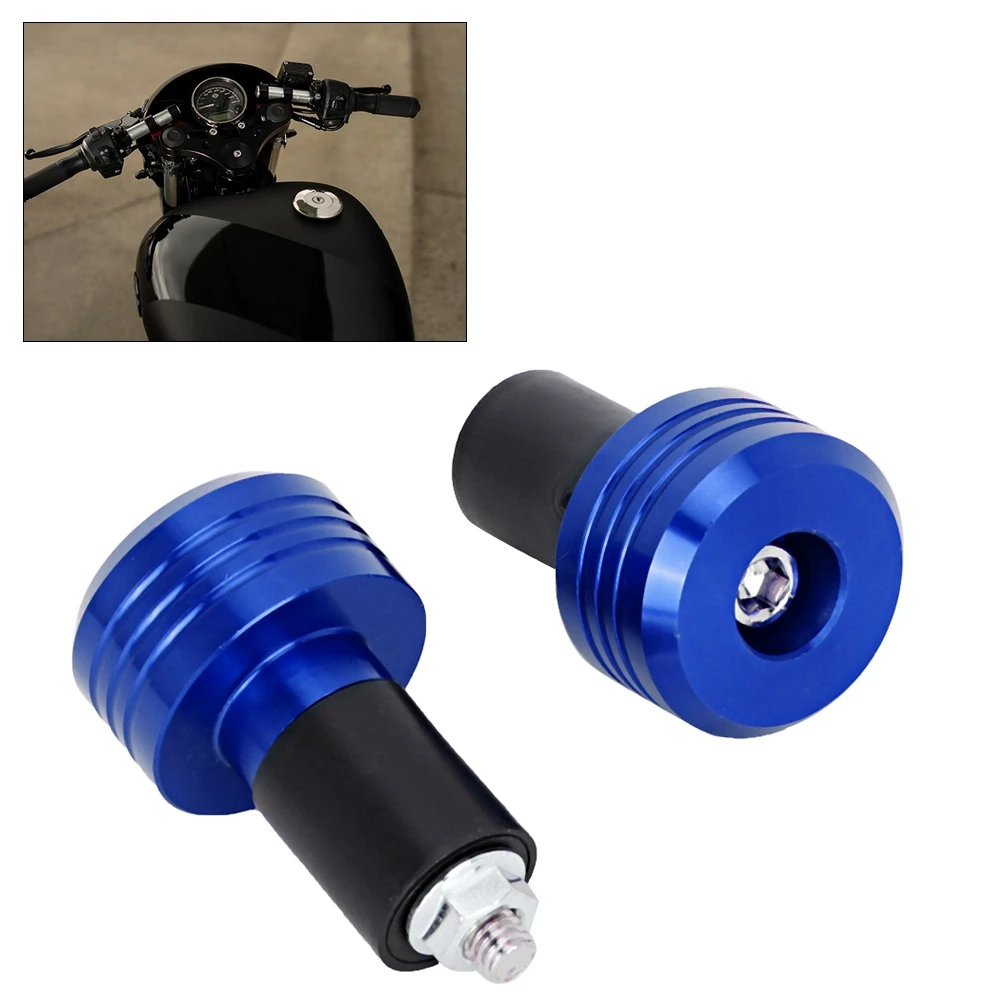 

Motorcycle Handlebar Grip End Aluminum Plugs Moto Slider Accessories(Blue)