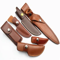 cowhide knife leather sheath multi holster carry scabbard cover outdoor small straight set waist belt making knife diy tools