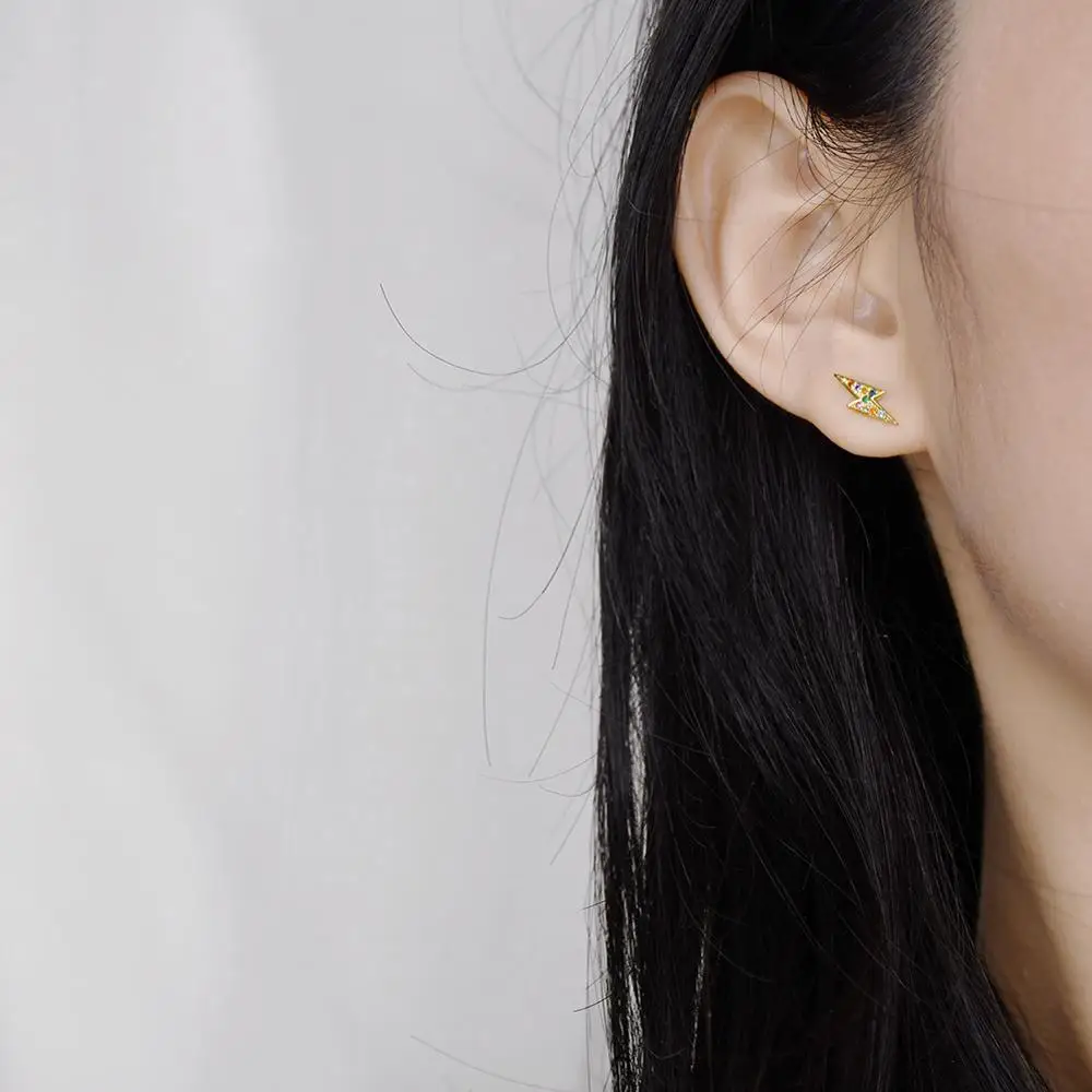 Новые серьги из стерлингового серебра 925 пробы Модные Цветные циркониевые