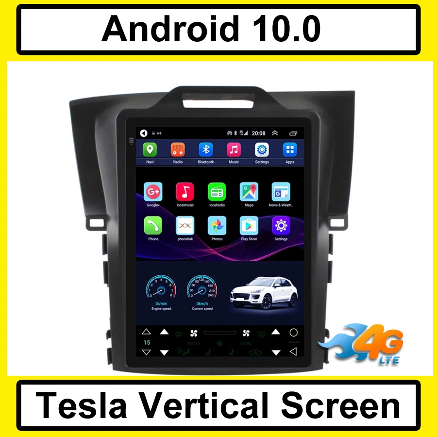 Tesla вертикальный экран android 10 0 Автомобильный gps мультимедийный радио плеер в тире