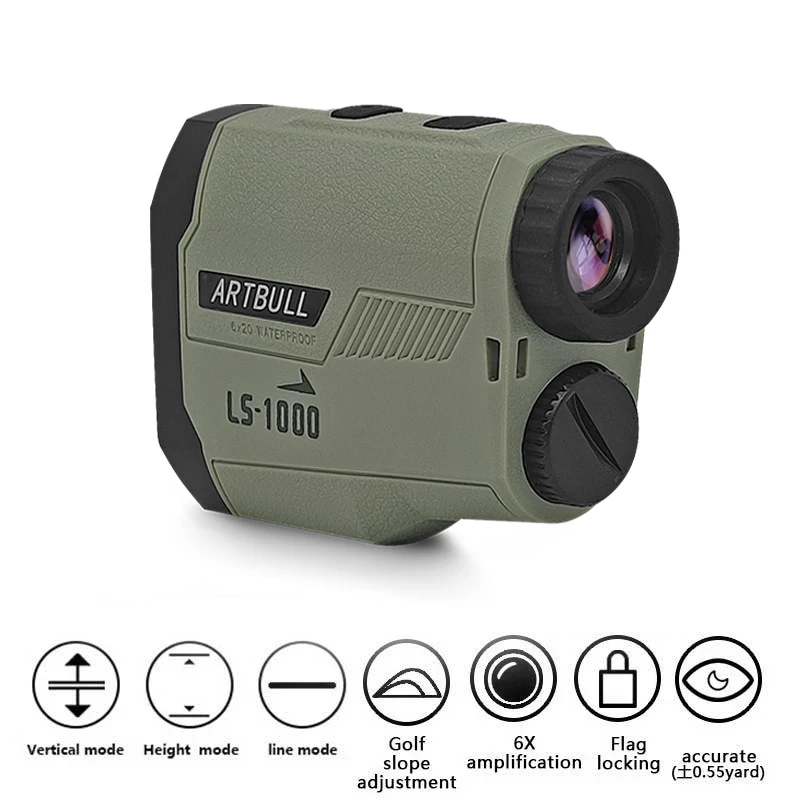 Laser Rangefinder for Hunting 1000M 650M Golf Range Finder with Flag-Lock slope pin Distance meter Binoculars | Инструменты