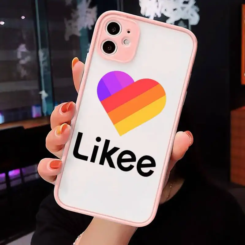 

likee Phone Cases matte transparent For Pink iPhone 7 8 x xs xr 11 12 pro plus max mini Clear Funda