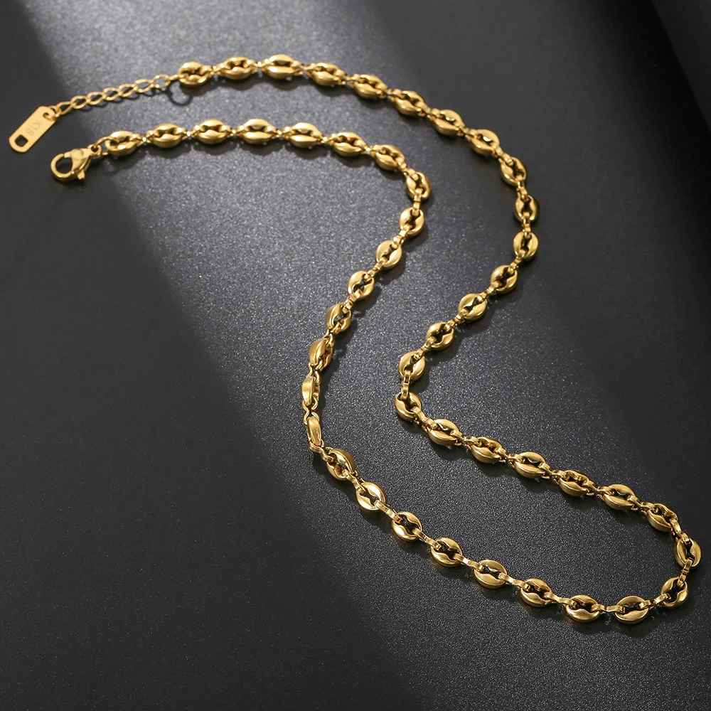 

Stainless Steel Pig Nose Necklaces for Women Men Gold Chain Necklace Choker Jewelry Best Gift