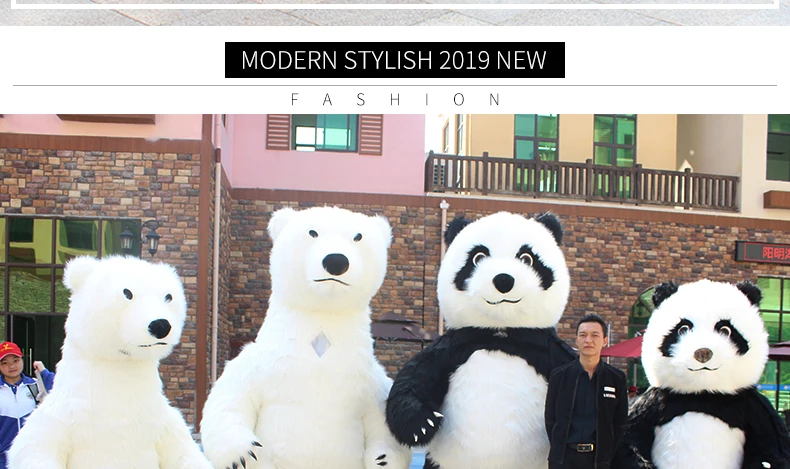 Новый стиль воздушный надувной костюм талисмана панда полярный медведь для