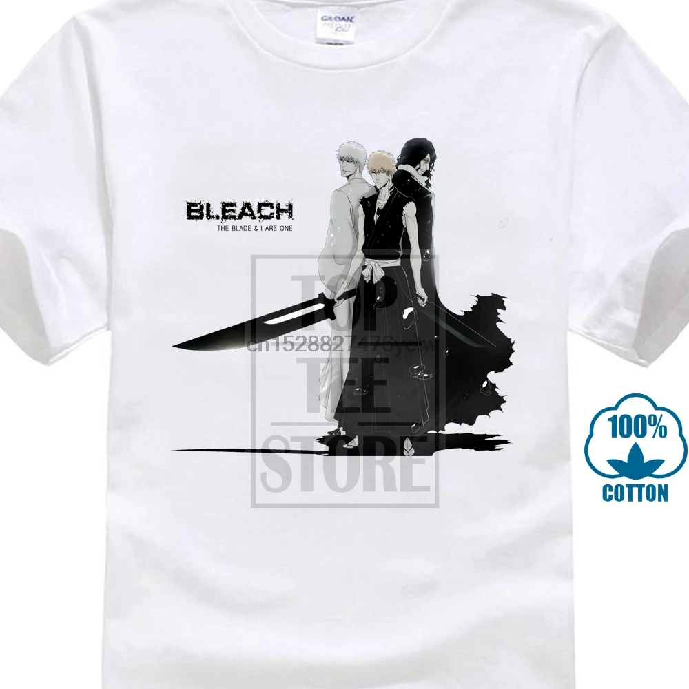 Bleach Blade And I Ichigo Kurosaki полый жнец Манга Футболка &quotАниме&quot Белый|Мужские футболки| |