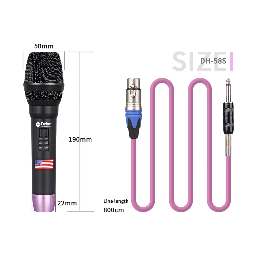 Debra DH 58S (черный) Высокое качество проводной Ручной вокальный микрофон для