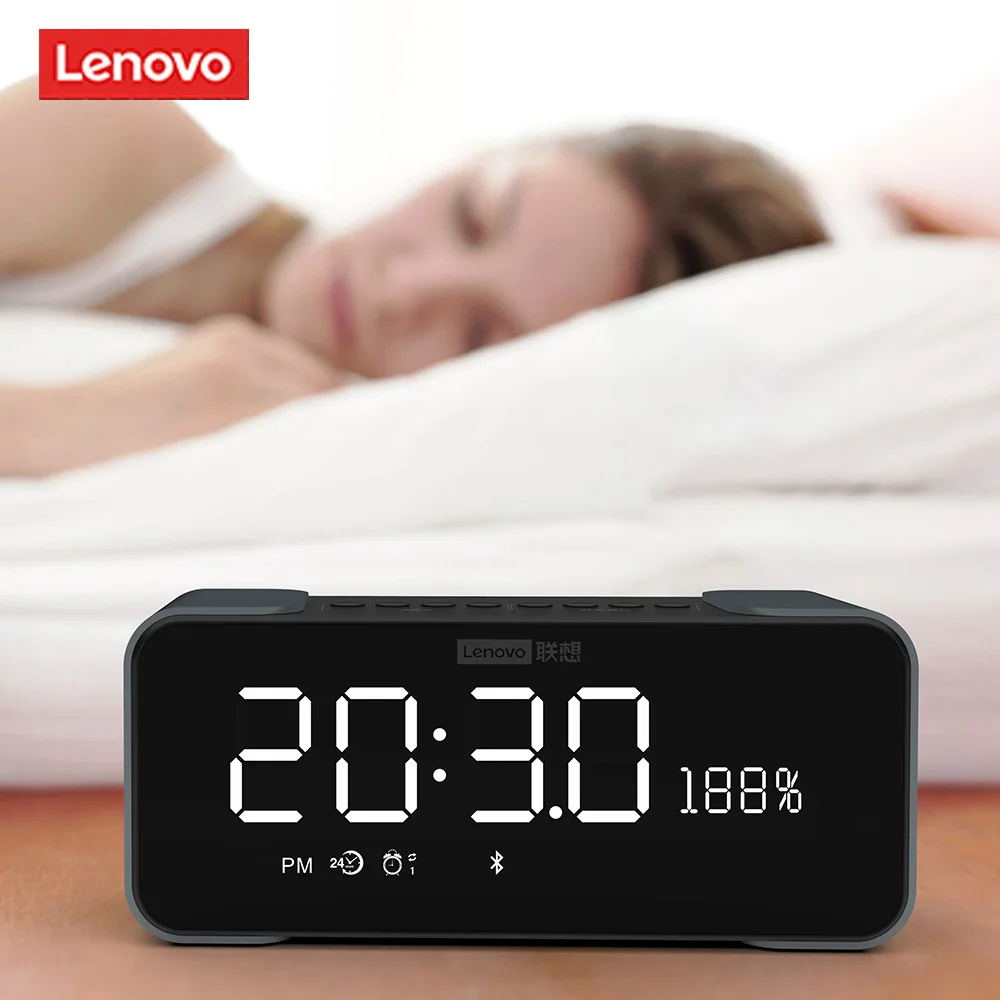 Bluetooth радиоприемник Lenovo L022 с будильником цифровым звонком сделай сам кнопкой повтора и BT динамиком FM